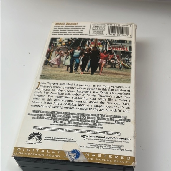 Grease VHS Tape - Picture 2 of 2